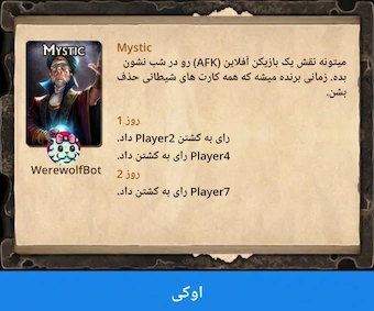 تاریخچه رأی‌گیری که آرا بازیکنان را نشان می‌دهد